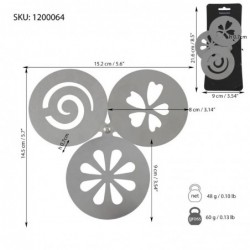  set forme inox pentru latte art