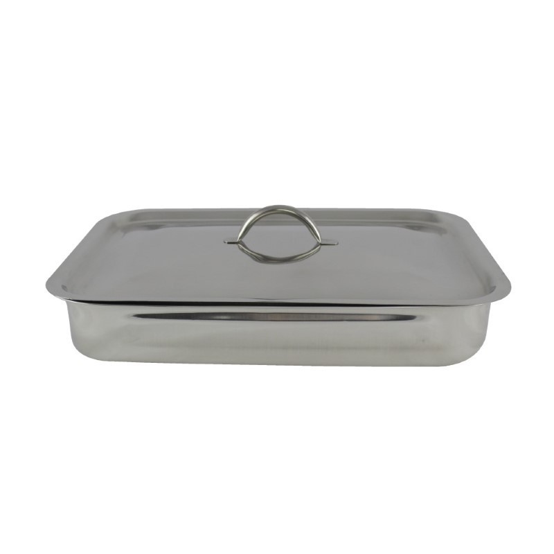 set tavă pentru copt cu grill detașabil și capac inox