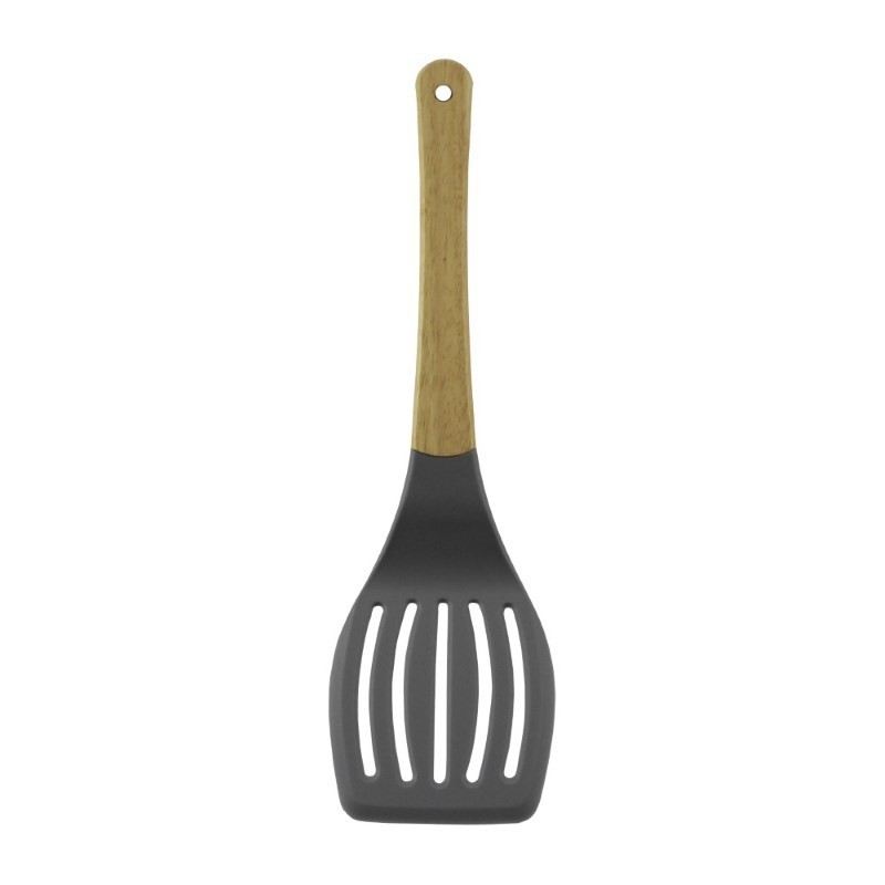 spatulă silicon cu mâner lemn non-stick