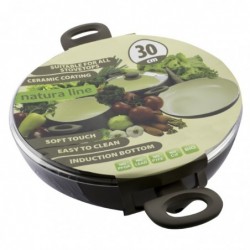 Wok 30 cm cu acoperire ceramica cu doua manere plus capac