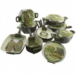 Wok 30 cm cu acoperire ceramica cu doua manere plus capac