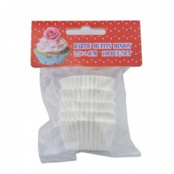 Mini muffinpapír készlet, Fehér, 2,5x4 cm, 100 db