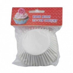 Muffin papírkészlet, Fehér, 3,5x7 cm, 30 db