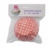 Muffin papírkészlet, Piros, fehér pöttyökkel, 3,5x7 cm, 75 db