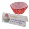 Muffin papírkészlet, Piros, fehér pöttyökkel, 3,5x7 cm, 30 db