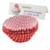Muffin papírkészlet, Piros, fehér pöttyökkel, 2,5x6 cm, 100 db