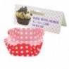 Muffin Papírkészlet Négyzet, Piros pöttyös, 4,5x4,5x2,5 cm, 100 db