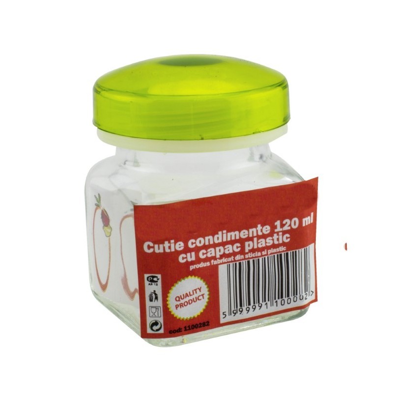 Üveg fűszertartó doboz, 120 ml