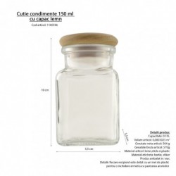 Fa fedelű fűszertartó doboz, 150 ml