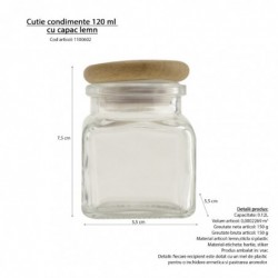 Fa fedelű fűszertartó doboz, 120 ml