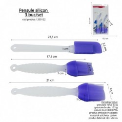 Szilikon ecset, 3 db/szett