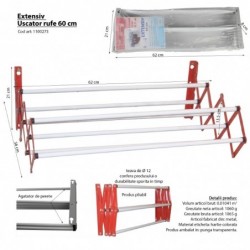 Extensiv ruhaszárító, 60 cm