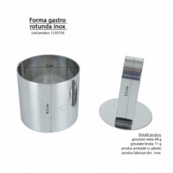 Gastro forma, kerek, rozsdamentes