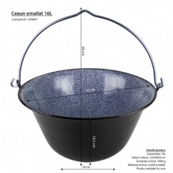 Bogrács, 16 L, zománcozott