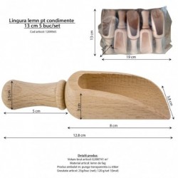 Fűszeradagoló fakanál, 13 cm, 5 db/szett