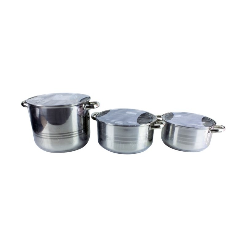 Rozsdamentes edény + üveg fedő, 26x13, 7 L
