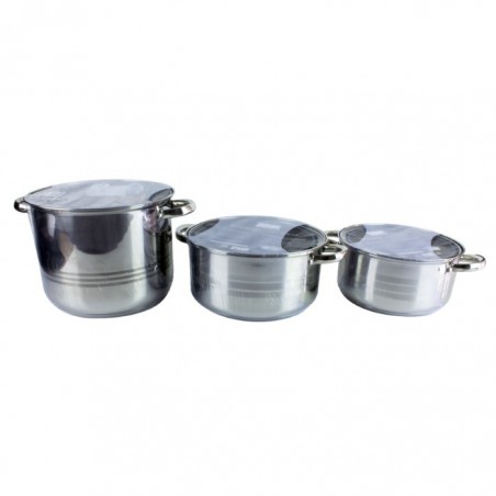 Rozsdamentes edény + üveg fedő, 26x13, 7 L