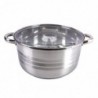 Rozsdamentes edény + üveg fedő, 24x12,  5,5 L