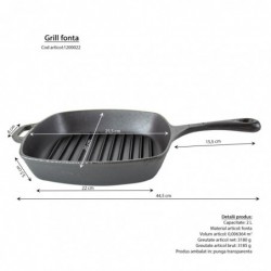 Öntöttvas grill serpenyő