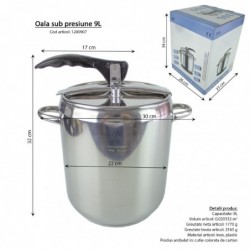 Rozsdamentes kukta, 9 L