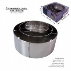 Kerek gastro forma, rozsdamentes, 3 db/szett