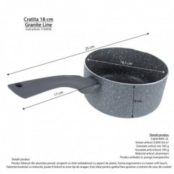 Granite line edény, 18 cm