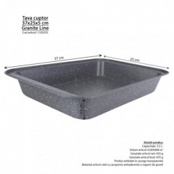 Granite line tepsi, 37x25.5x5 cm