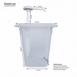 Profi szósz adagoló, pumpás, 2,5 l, piros