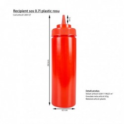 Műanyag szósz adagoló 0.7 l, piros