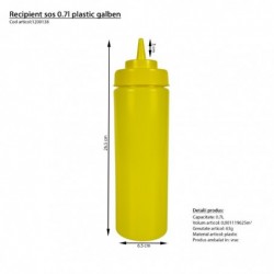 Műanyag szósz adagoló 0.7 l, sárga