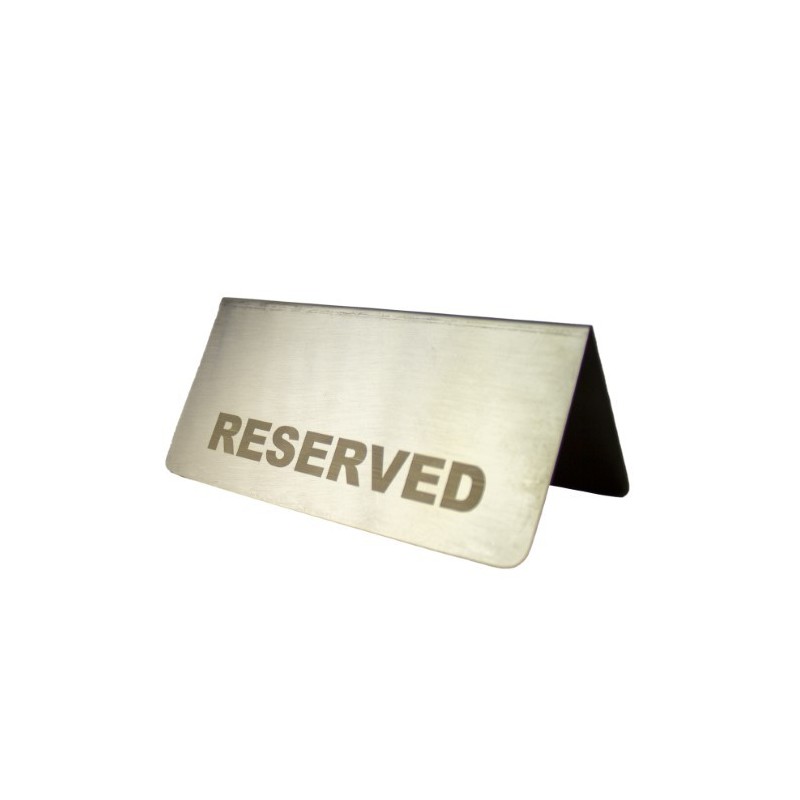 „reserved”rozsdamentes asztal táblácska,  12x6 cm