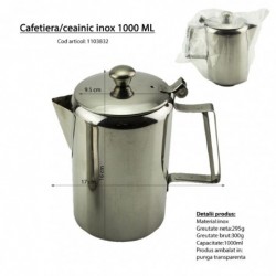 Kancsó fedővel 1000 ml, rozsdamentes
