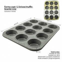 Muffin sütőforma 12 db-os granite line
