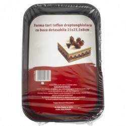 Tapadásmentes téglalap alakú kapcsos tortaforma 35x23,5x8 cm