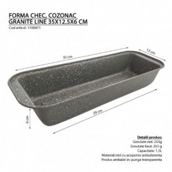 Püspökkenyér sütőforma granite line  35x12.5x6 cm