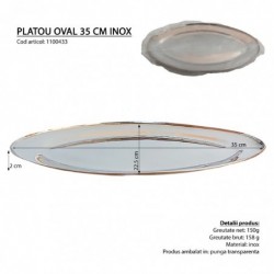 Ovális tálca 35 cm, rozsdamentes