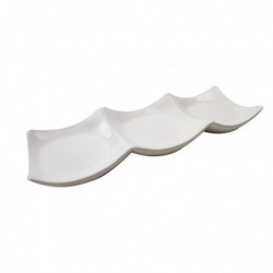 Előételes tál, 3 rekesszel, porcelán