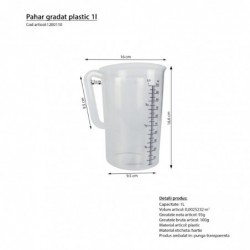 Műanyag mérőpohár, 1 L