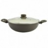 Kerámia bevonatú wok két fogantyúval és fedővel, 30 cm