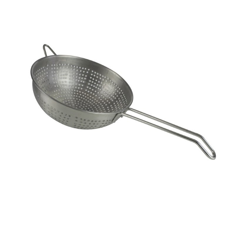 Szűrő egy fogantyúval, apró lyukú, 18 cm, matt, rozsdamentes
