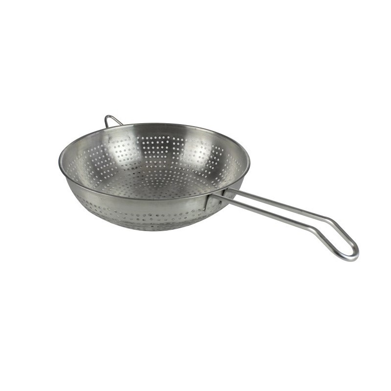 Szűrő egy fogantyúval, apró lyukú, 22 cm, matt, rozsdamentes
