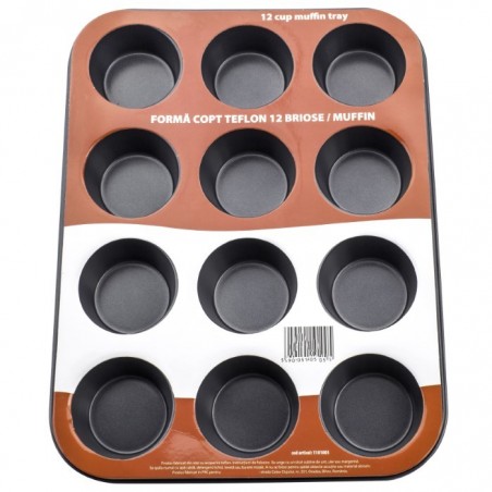 Teflon bevonatú muffin sütőforma, 12 db