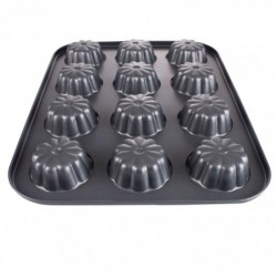 Teflon bevonatú, virág alakú muffin sütőforma, 12 db