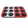 Teflon bevonatú, virág alakú muffin sütőforma, 12 db