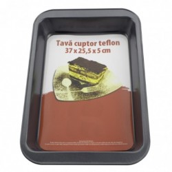 Teflon bevonatú tepsi, 37x25.5x5 cm