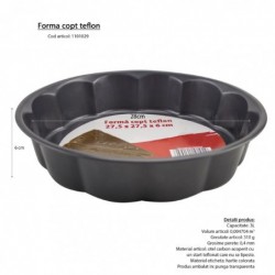 Teflon bevonatú sütőforma, 27.5x27.5x6 cm