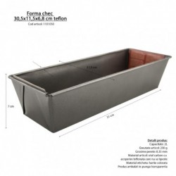 Teflon bevonatú püspökkenyér/kalács forma, 30.5x11.5x6.8cm