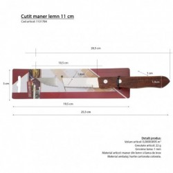 Fa nyelű kés, 11 cm