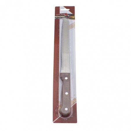 Fa nyelű kenyérvágó kés, 19.5 cm